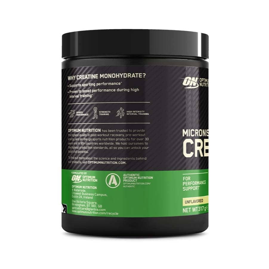 Micronised Creatine Monohydrate Powder Sem Sabor 317gr Optimum Nutrition
