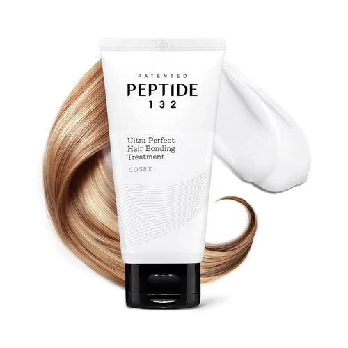 Tratamiento capilar Cosrx Peptide 132 Ultra Perfect Hair Bonding en botella de 120 ml para fortalecer y reparar el cabello dañado.