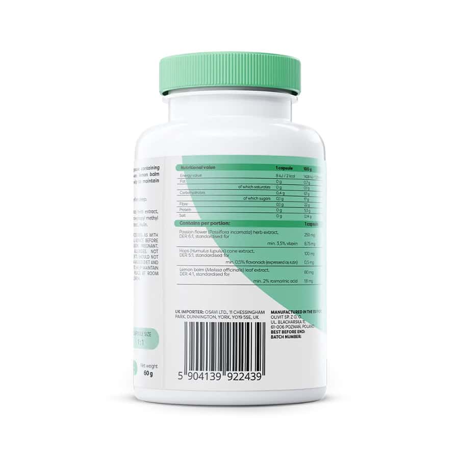 Herbal Sleep Support Osavi em cápsulas, frasco com 120 cápsulas para apoio ao sono e relaxamento natural