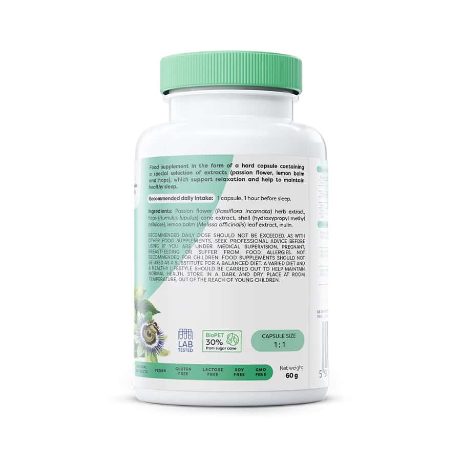 Herbal Sleep Support Osavi em cápsulas, frasco com 120 cápsulas para apoio ao sono e relaxamento natural