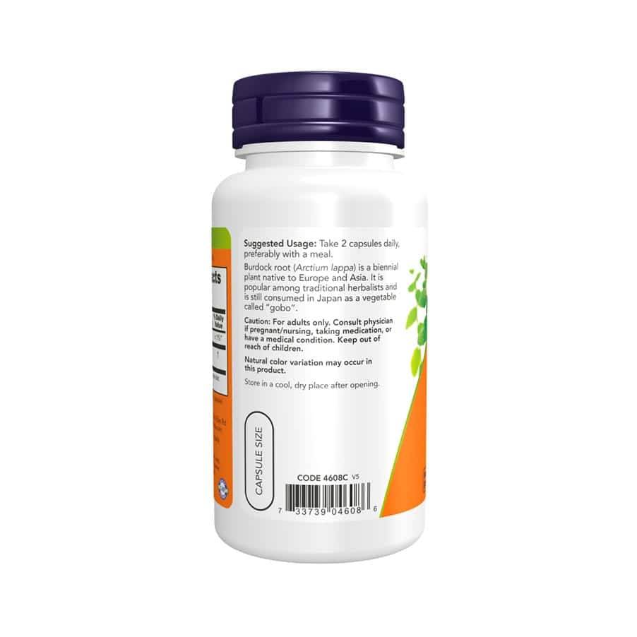 Burdock Root (Raiz de Bardana) 430mg 100 Cápsulas Now Foods