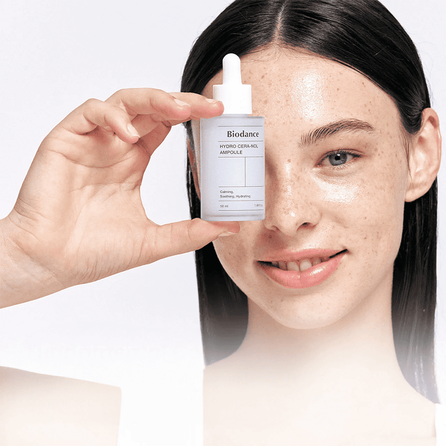 Frasco da Ampola Hydro Cera-Nol 50ml da Biodance, tratamento intensivo para hidratação e fortalecimento da barreira cutânea.
