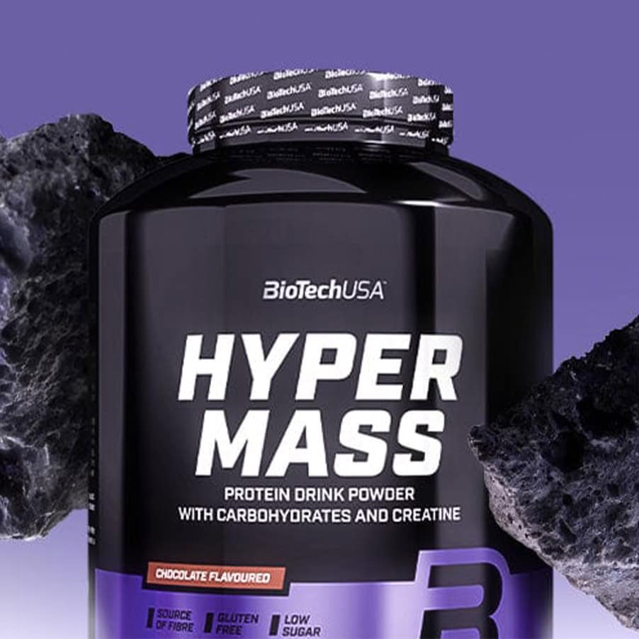Biotech USA Hyper Mass Chocolate, bolsa de 4000 g, una fórmula para ganar masa muscular con proteínas, carbohidratos y creatina.