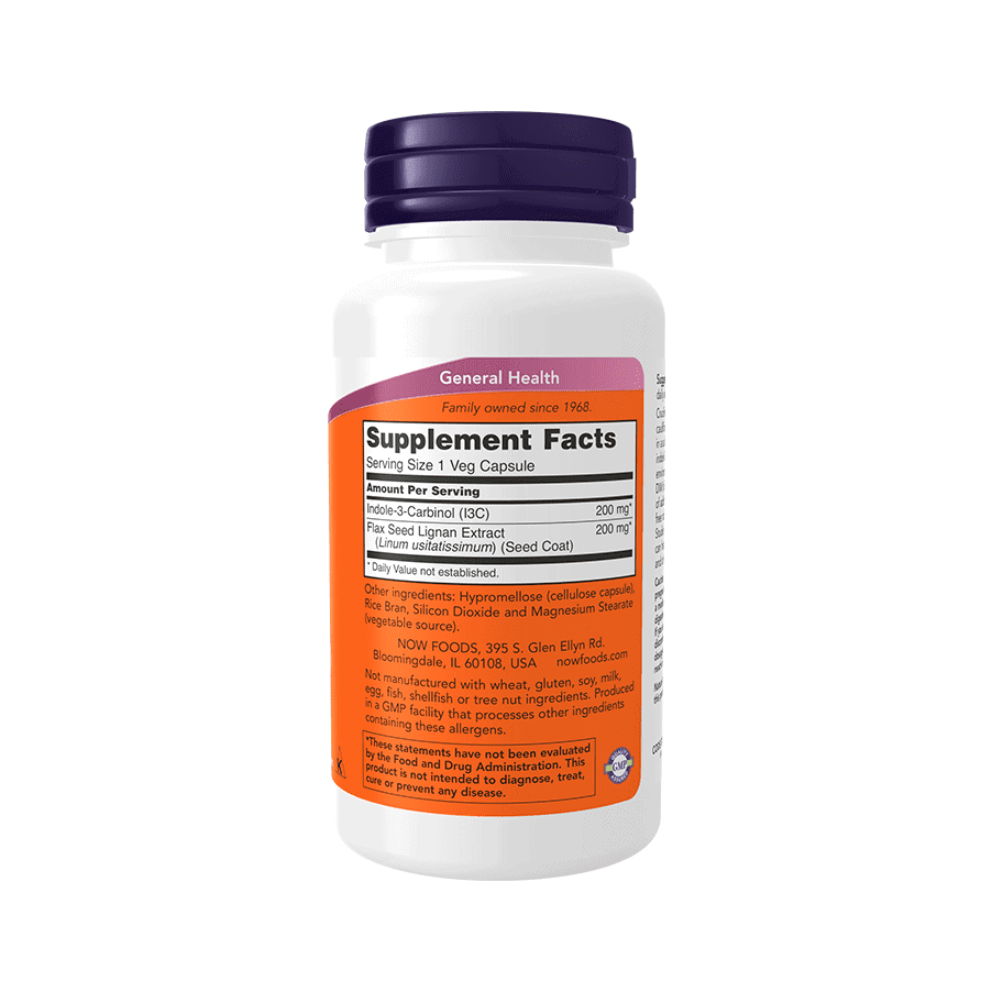 Indole 3 Carbinol 200mg 60 Cápsulas Now Foods