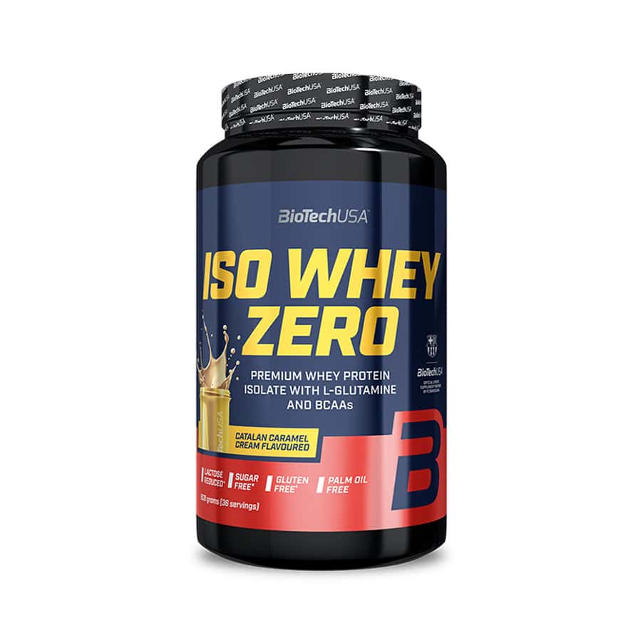 Iso Whey Zero 908gr creme de caramelo catalão Biotech USA proteína whey isolada em pó sem açúcar e sem lactose
