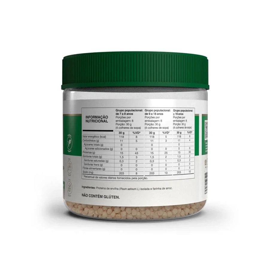 Isocrisp Plant Neutro 240 g da Vitafor, proteína vegetal crocante em pote, ideal para complementar refeições e snacks.