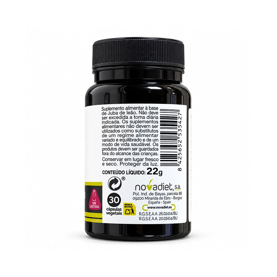 Juba de Leão 30 Cápsulas da NovaDiet é um suplemento alimentar formulado com o cogumelo Hericium erinaceus, conhecido como Juba de Leão. Apresentado num formato prático de 30 cápsulas, é uma opção indicada para quem procura integrar este cogumelo na sua suplementação diária.