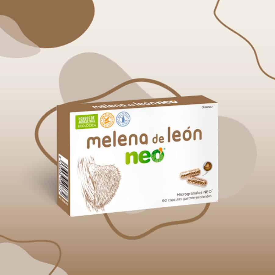 Frasco do Cogumelo do Sol Neo com 60 cápsulas da NeoVital Health, suplemento natural para imunidade e energia.