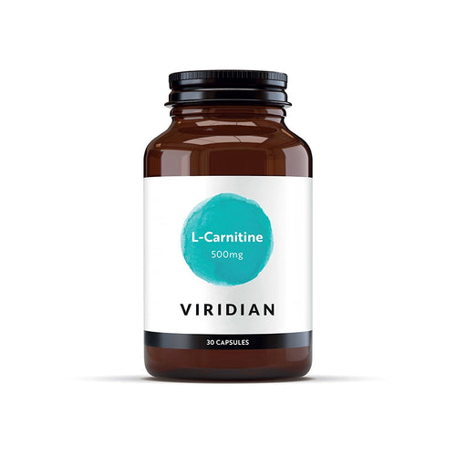 L-Carnitina 500mg 30 Cápsulas Viridian suplemento alimentar em cápsulas com L-carnitina