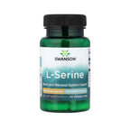 L-serina 500 mg Swanson em cápsulas, frasco com 60 cápsulas para suporte cognitivo e função neurológica