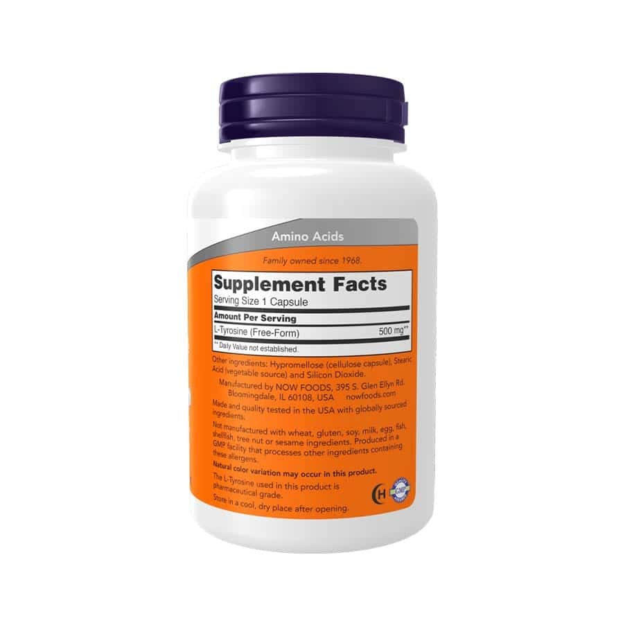 L-Tyrosine 500 mg 120 Cápsulas Now Foods