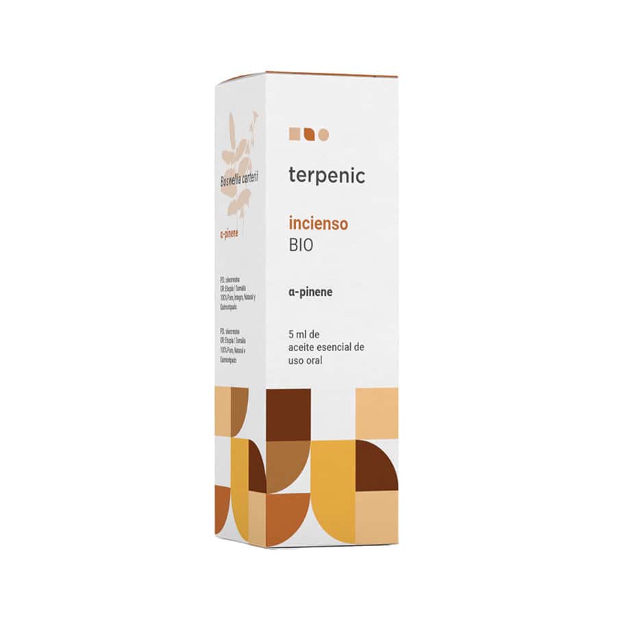 O Óleo Essencial de Incenso Olíbano Bio 5ml Terpenic é um óleo essencial biológico de Boswellia carterii, 100% puro, íntegro, natural e quimiotipado.