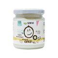 Aceite de coco virgen extra orgánico Ecosana, botella de 200 ml, ideal para cocinar, hidratar y para uso cosmético natural.