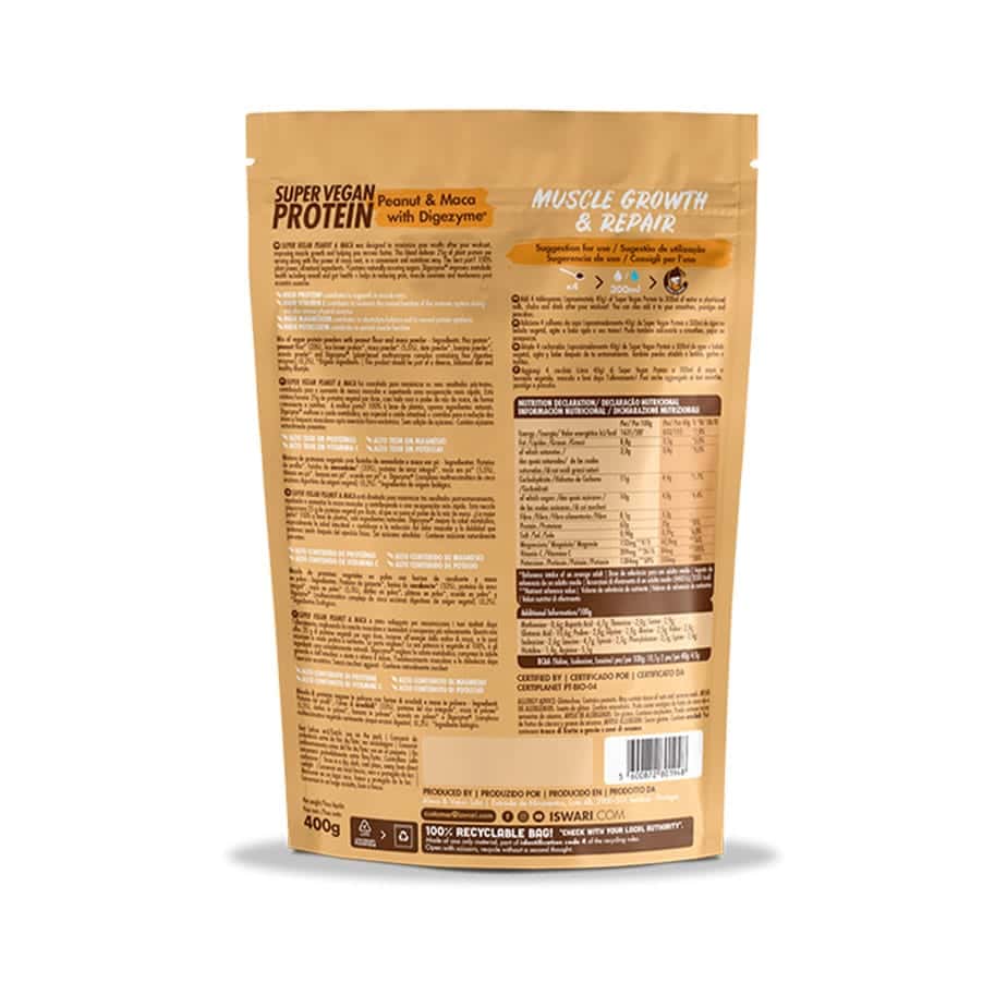Super Vegan Protein Amendoim e Maca com Digezyme® 400gr Iswari
