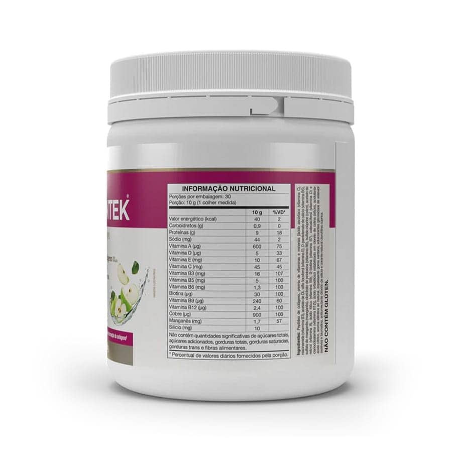 Complemento alimenticio a base de colágeno hidrolizado, que aporta 9 g por ración, enriquecido con vitaminas y minerales que favorecen la formación de colágeno y el mantenimiento de una piel y un cabello saludables.
