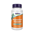 Magnesium Glycinate with BioPerine 60 cápsulas Now Foods, suplemento de magnésio em cápsulas para absorção otimizada