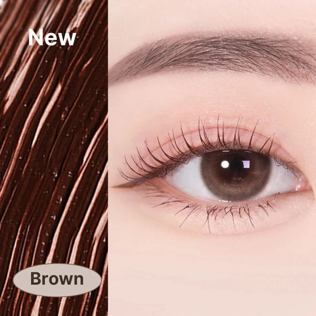 Máscara de pestanas Dailism Smudge Stop Curling Brown Heimish, em tom castanho e embalagem de 9 g.