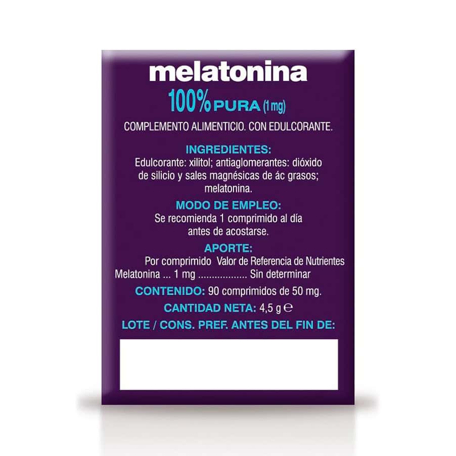 Frasco da Melatonina 100% Pura 1mg com 90 comprimidos da Soria Natural, suplemento natural para melhorar a qualidade do sono.