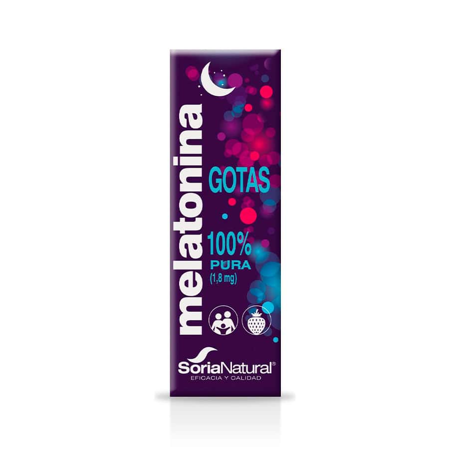 Frasco da Melatonina 100% Pura 1,8mg em gotas, 50ml da Soria Natural, suplemento para suporte ao sono e regulação do ciclo circadiano.
