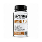 Methil B12 1100 mcg Juventus, suplemento alimentar com vitamina B12 na forma de metilcobalamina, em embalagem de 100 cápsulas.