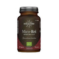 Cápsulas Mico-Rei Hifas da Terra, un complemento alimenticio con extracto de hongo Ganoderma lucidum para el equilibrio y el bienestar.