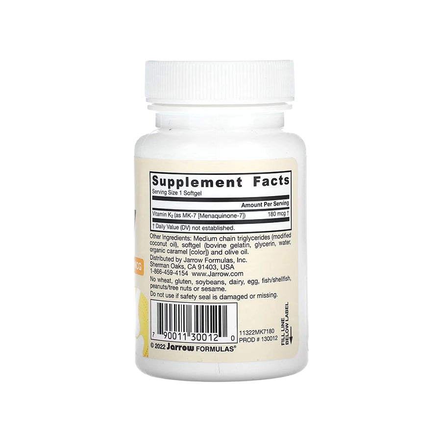 MK-7 90mcg 60 Cápsulas Jarrow Formulas suplemento alimentar com vitamina K2 na forma de menaquinona-7