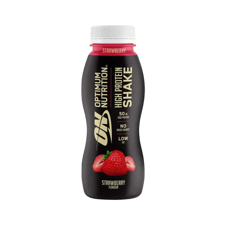 Batido de fresa con alto contenido proteico