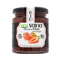 Compota Extra de Morango Bio 255g da Ecosana em frasco de vidro com morangos biológicos.
