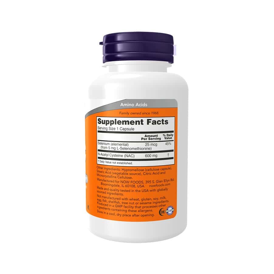 NAC 600 mg 100 Cápsulas Now Foods