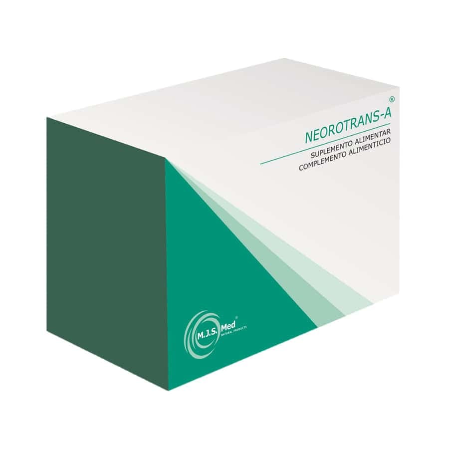 Neorotrans-A 60 cápsulas MJS Med en un frasco, un suplemento para el apoyo cognitivo, la concentración y el equilibrio del sistema nervioso.