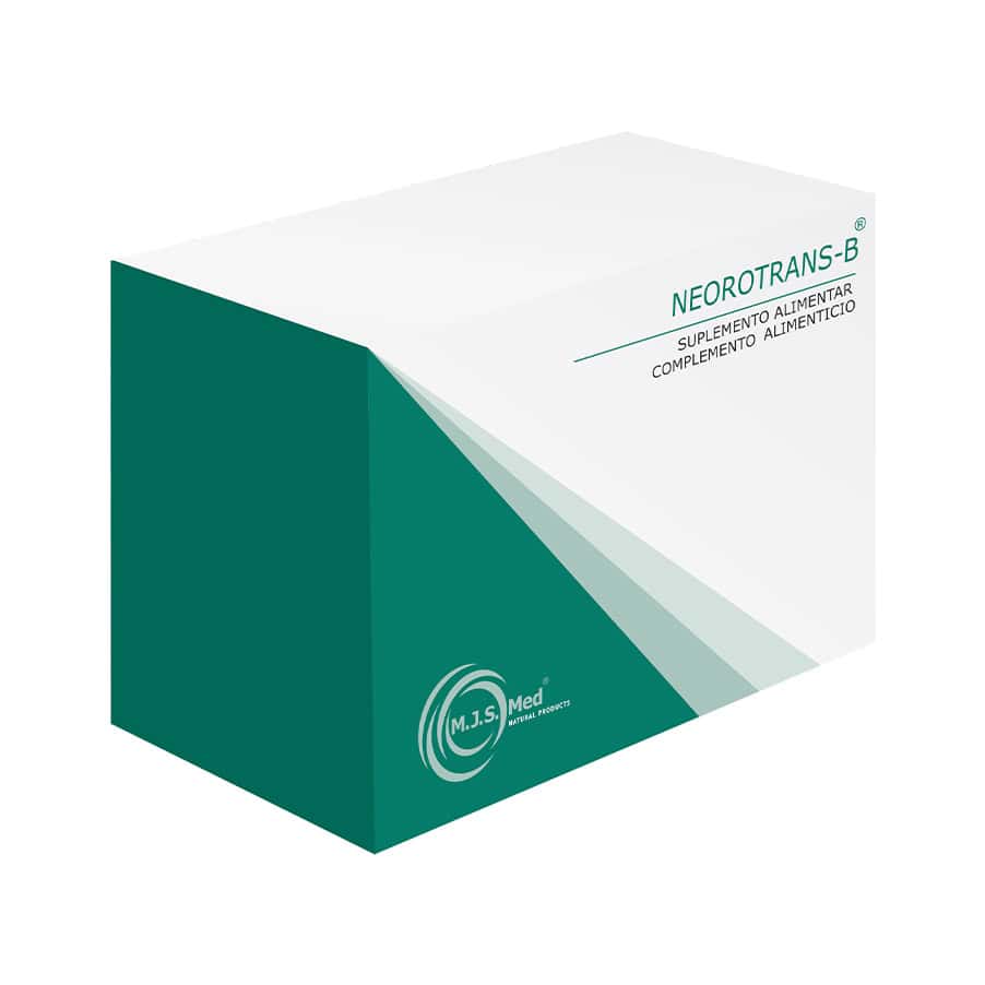 Neorotrans-B 60 cápsulas MJS Med em frasco, suplemento para suporte nervoso, equilíbrio emocional e energia mental.