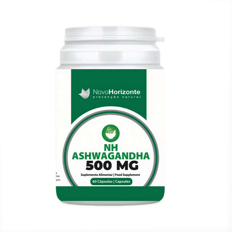 NH Ashwagandha 500mg 60 cápsulas Novo Horizonte suplemento alimentar com extrato de ashwagandha