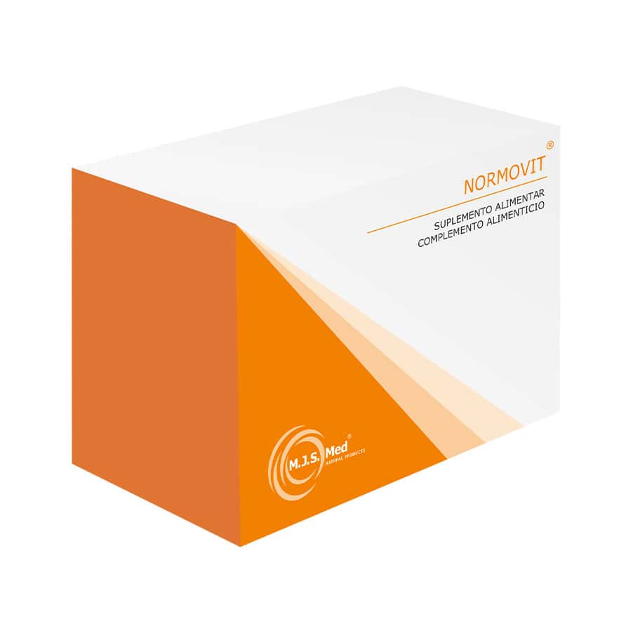 Normovit 60 cápsulas MJS Med em frasco, suplemento vitamínico-mineral para energia, imunidade e equilíbrio geral.