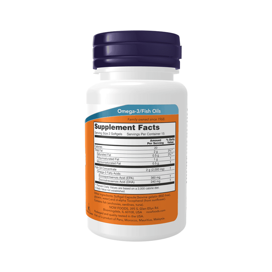 Ómega 3 Molecularly Distilled 200 Cápsulas Now Foods