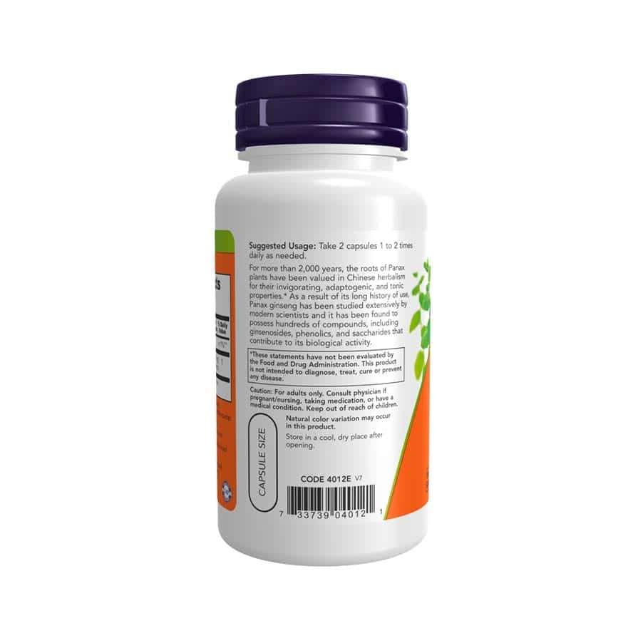 Panax Ginseng 100 Cápsulas Now Foods