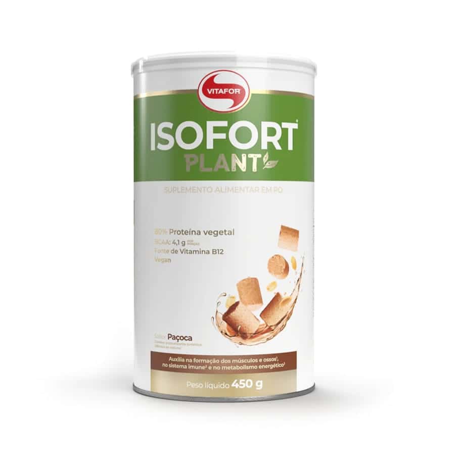 Isofort en polvo vegetal 450 g, dulce de cacahuete (cacahuetes molidos) Vitafor