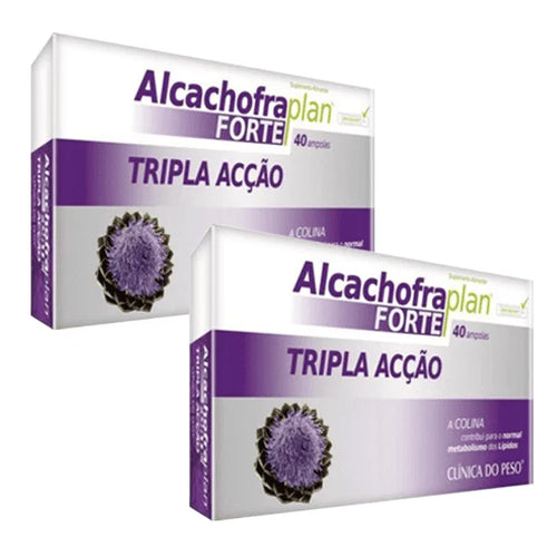 Alcachofra Plan Forte Pack 2 x 40 ampolas Fharmonat, suplemento depurativo, drenante e diurético para fígado, digestão e retenção de líquidos.