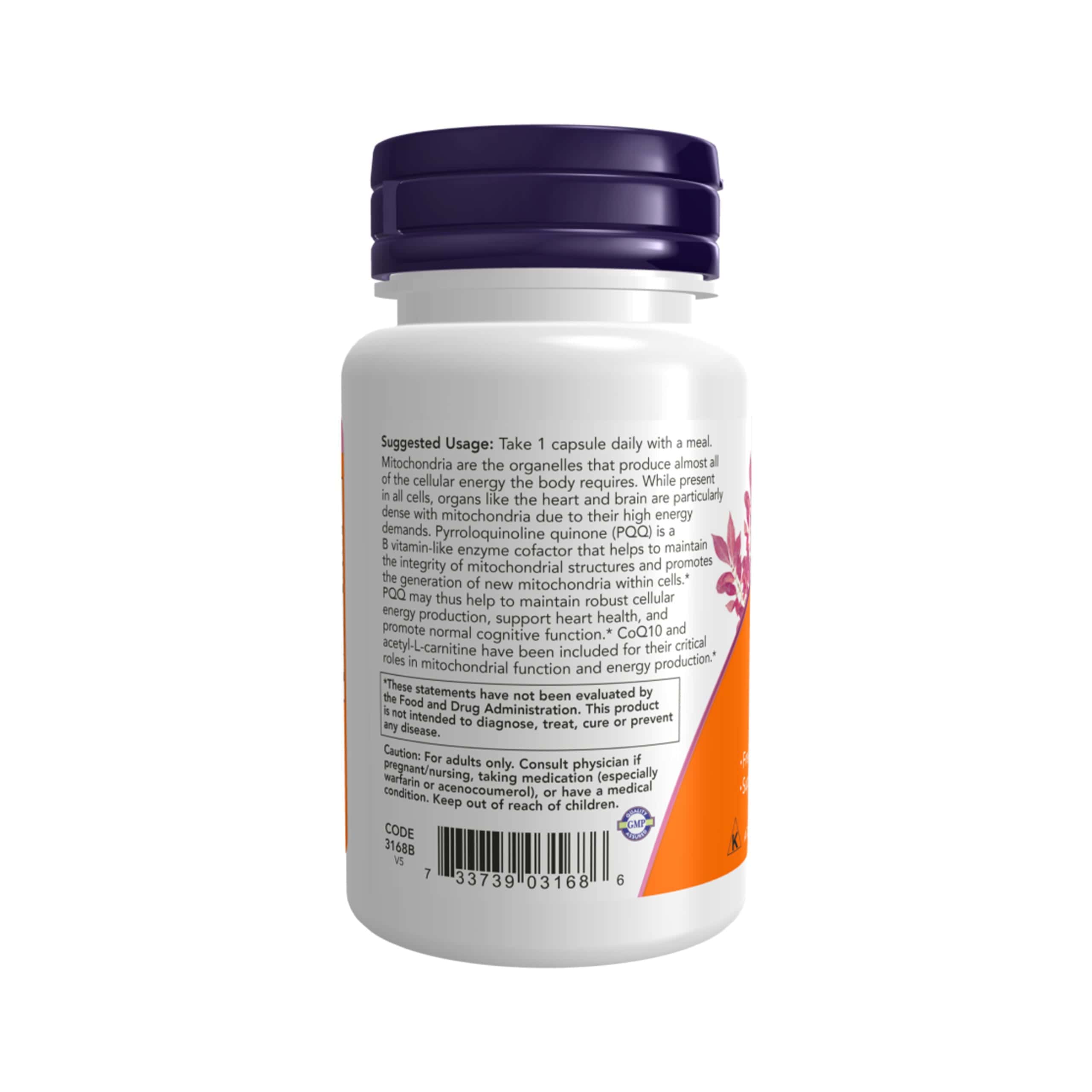 PQQ Energy 30 Cápsulas Now Foods