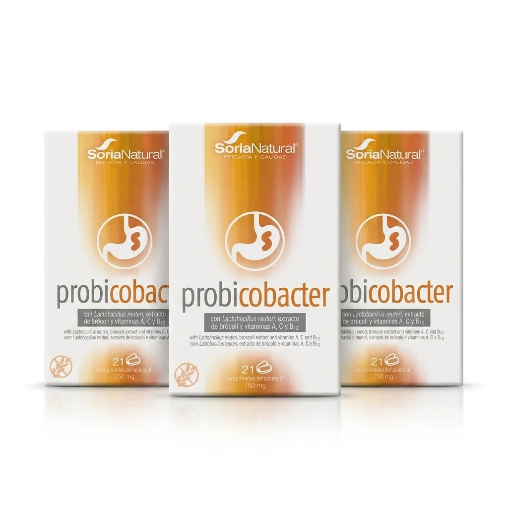 Probicobacter Soria Natural pack com 3 embalagens de 21 comprimidos suplemento alimentar

