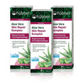 Aloe Vera Body Repair Gel 150ml Hubner Pack 3, gel reparador para rosto e corpo com aloé vera, sílica hidratada e esqualano.
