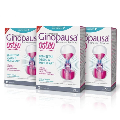 Ginopausa Osteo Farmodiética 30 comprimidos suplemento menopausa ossos cálcio vitamina D K 
