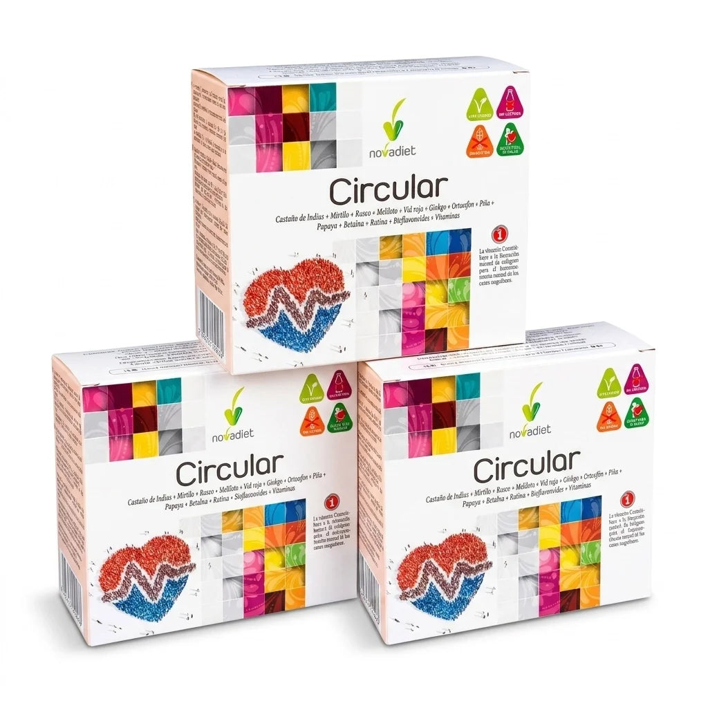 Circular Novadiet pack com 3 embalagens de 20 frascos suplemento alimentar

