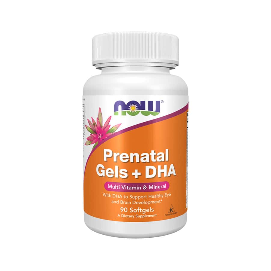 Prenatal Gels com DHA Now Foods cápsulas para suporte nutricional durante a gravidez