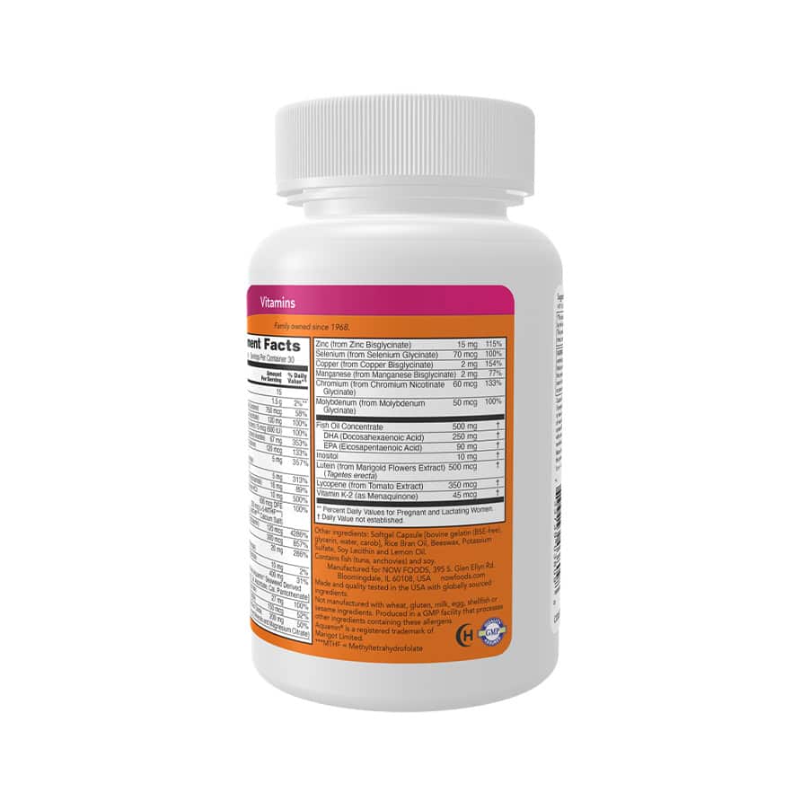 Prenatal Gels com DHA Now Foods cápsulas para suporte nutricional durante a gravidez