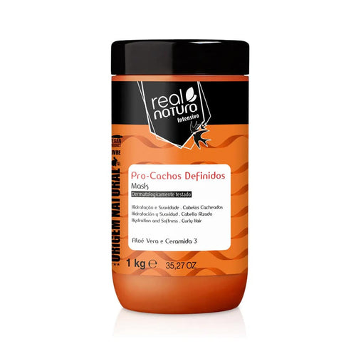 Mascarilla capilar Real Natura de 1 kg para definir rizos, para cabello rizado.