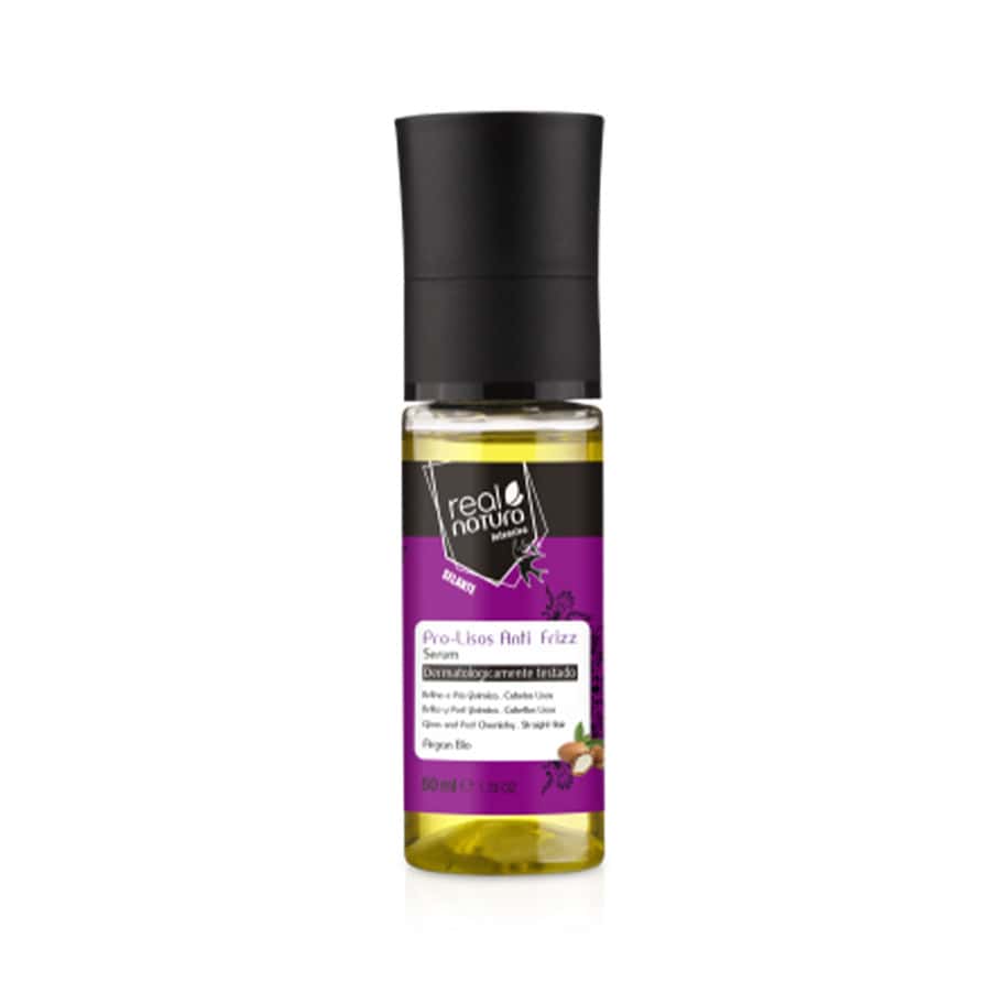 Sérum capilar pro lisos anti frizz argan Real Natura 50ml para cabelo liso