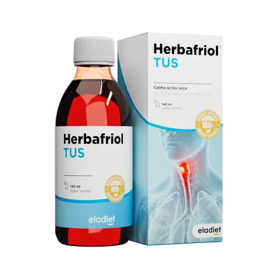 Eladiet Herbafriol TUS Adultos, frasco de 140 ml, un jarabe natural para el alivio de la tos y las molestias respiratorias.