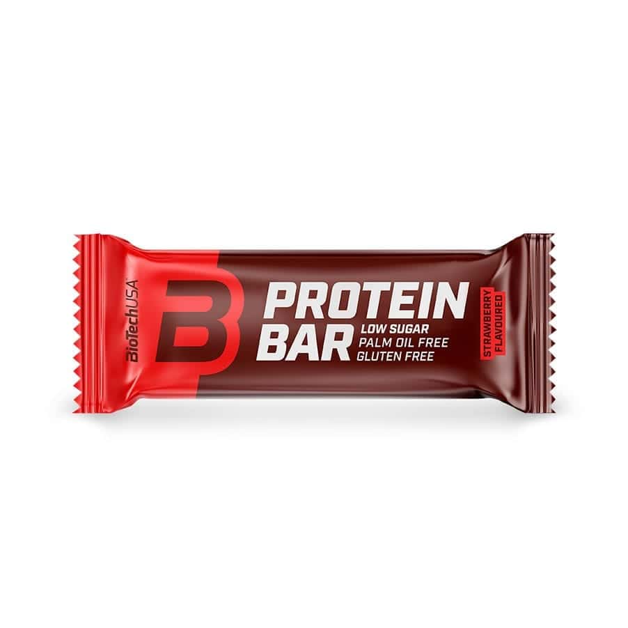 Barrita proteica con 21 g de proteína, baja en azúcar, rica en fibra y sin gluten. Ideal para consumir proteína de calidad en cualquier momento.