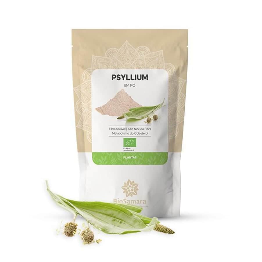 Psyllium Husk em Pó 250g BioSamara, fibra vegetal natural em embalagem de 250 gramas.