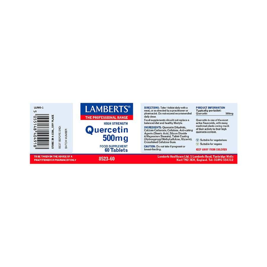 Quercitina 500mg 60 Comprimidos Lamberts